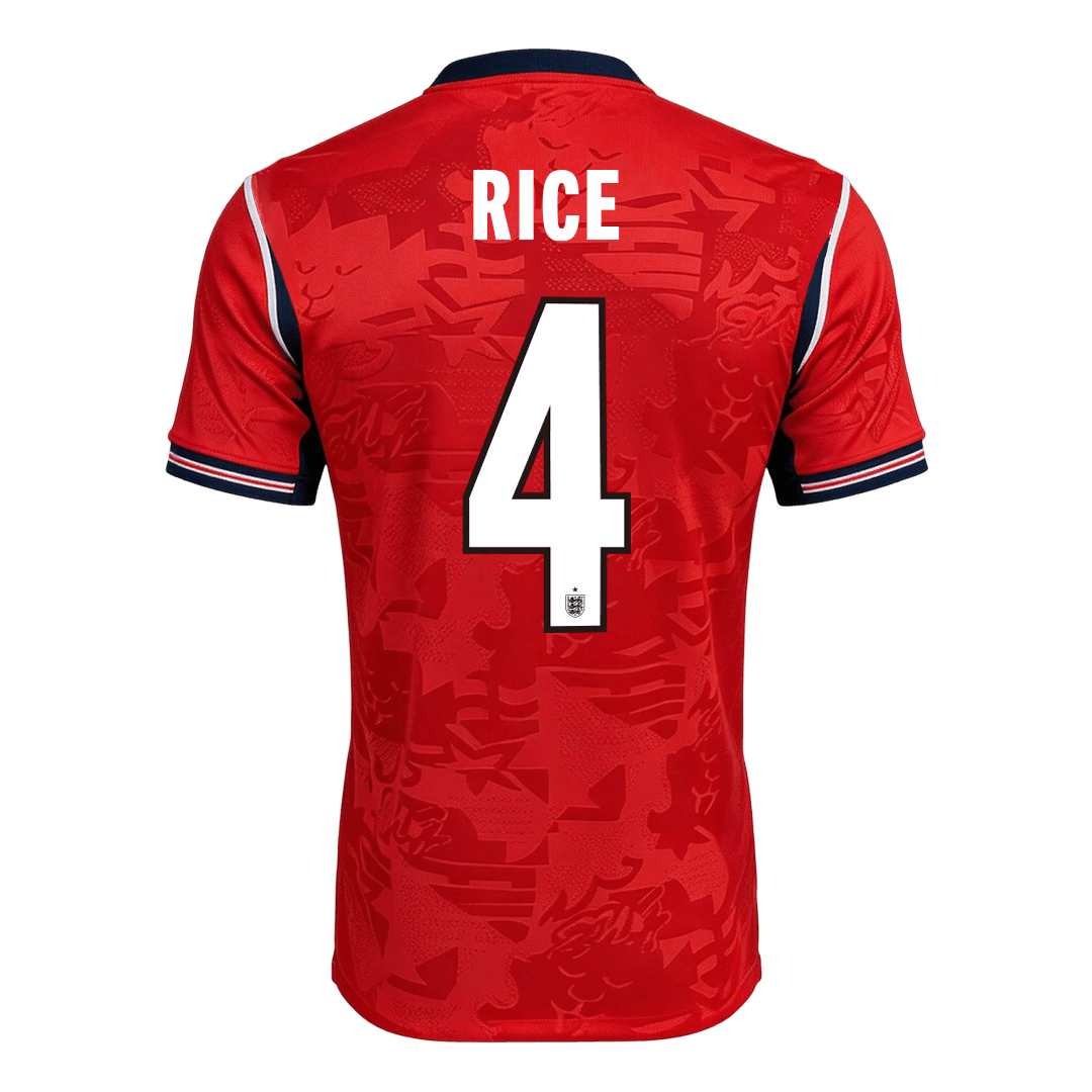 RICE #4 Engeland Uitshirt - Wereldkampioenschap 2026 Rood Speler