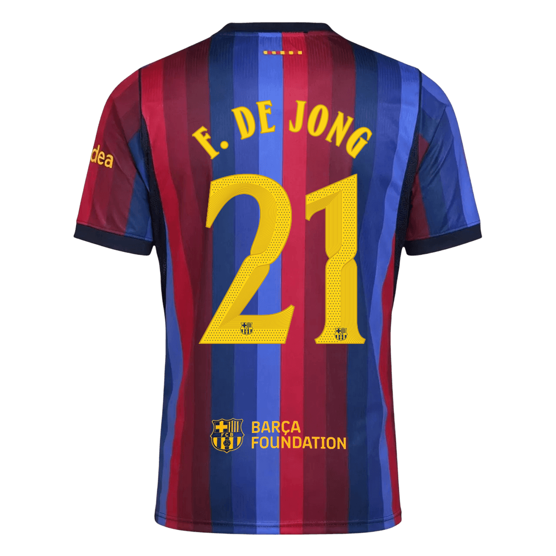 F. DE JONG #21 Barcelone Domicile Maillot 2026/27 Blue&Garnet - UCL