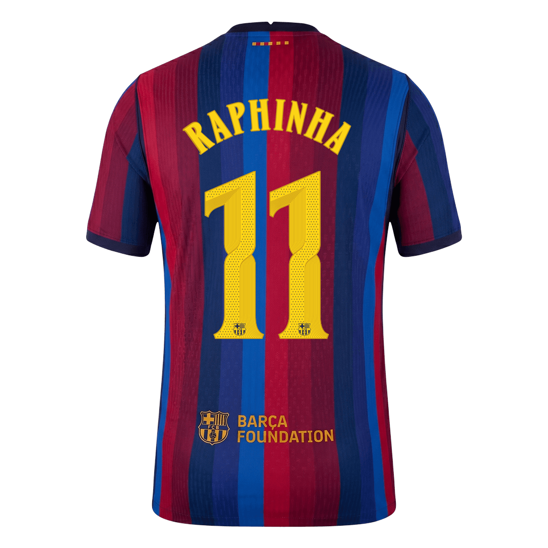 RAPHINHA #11 Barcelone Domicile Maillot 2026/27 Rouge&Bleu Joueur - UCL