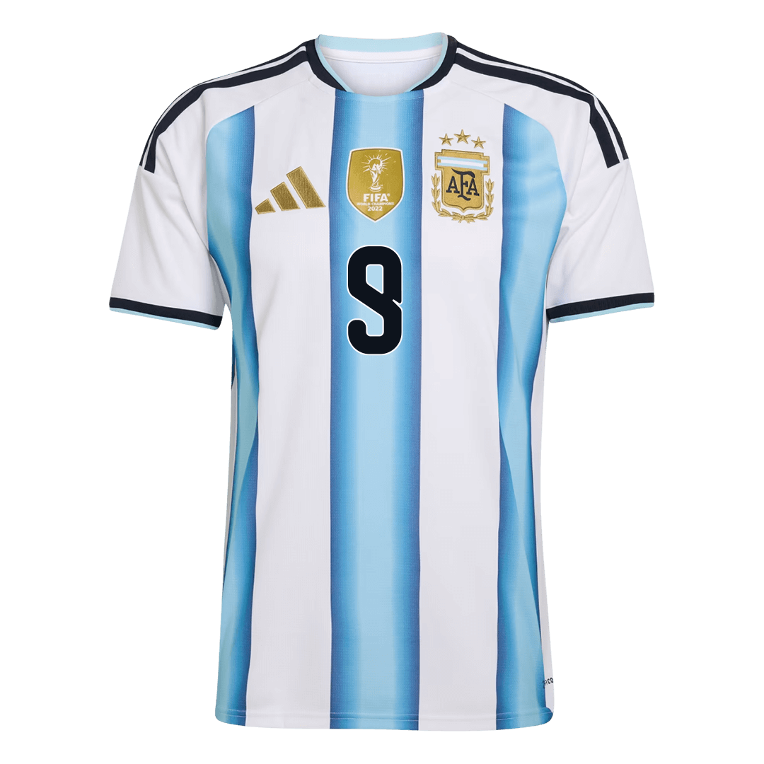 J.ÁLVAREZ #9 Argentinië Thuisshirt Wereldbeker 2026 Blauw&Wit
