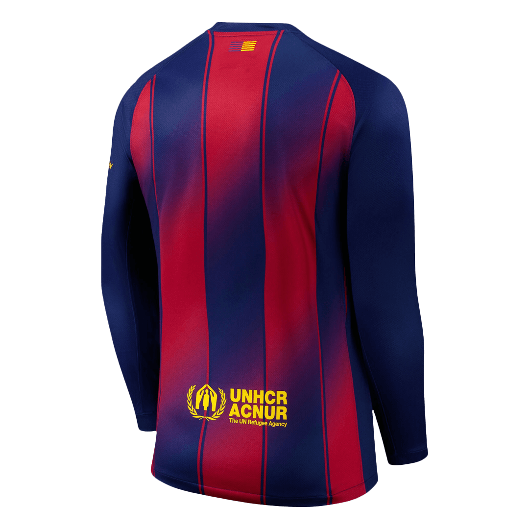 Barcelona Thuisshirt Lange Mouwen 2025/26 Rood en Blauw