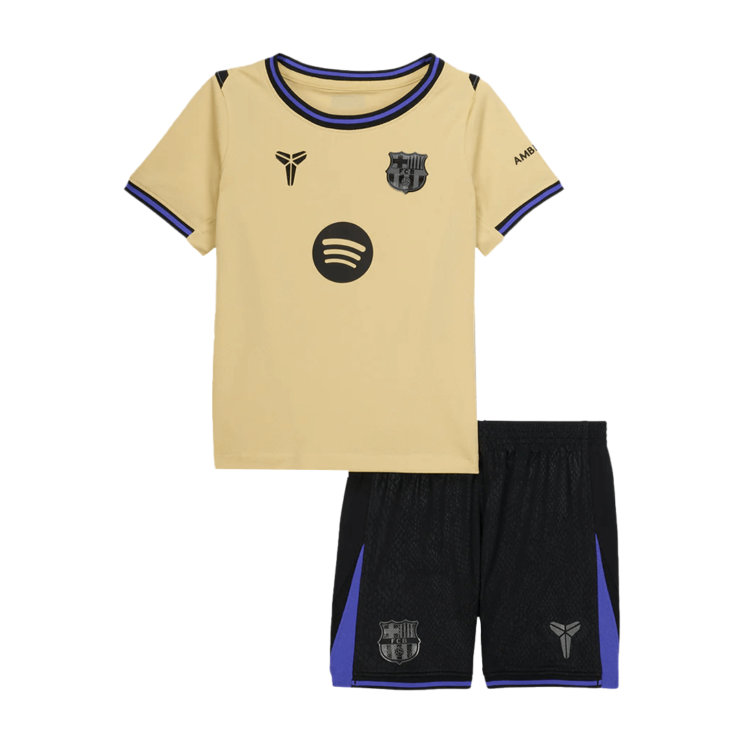 Barcelona Uit Thuisshirt Kit 2025/26 Kids Geel