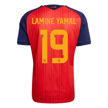LAMINE YAMAL #19 Espagne Domicile Maillot 2 Stars - Champion Edition - Coupe du Monde 2026 Rouge