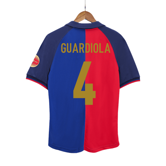 GUARDIOLA #4 Retro Barcelona Thuisshirt 1999/00 - 100-jarig jubileum