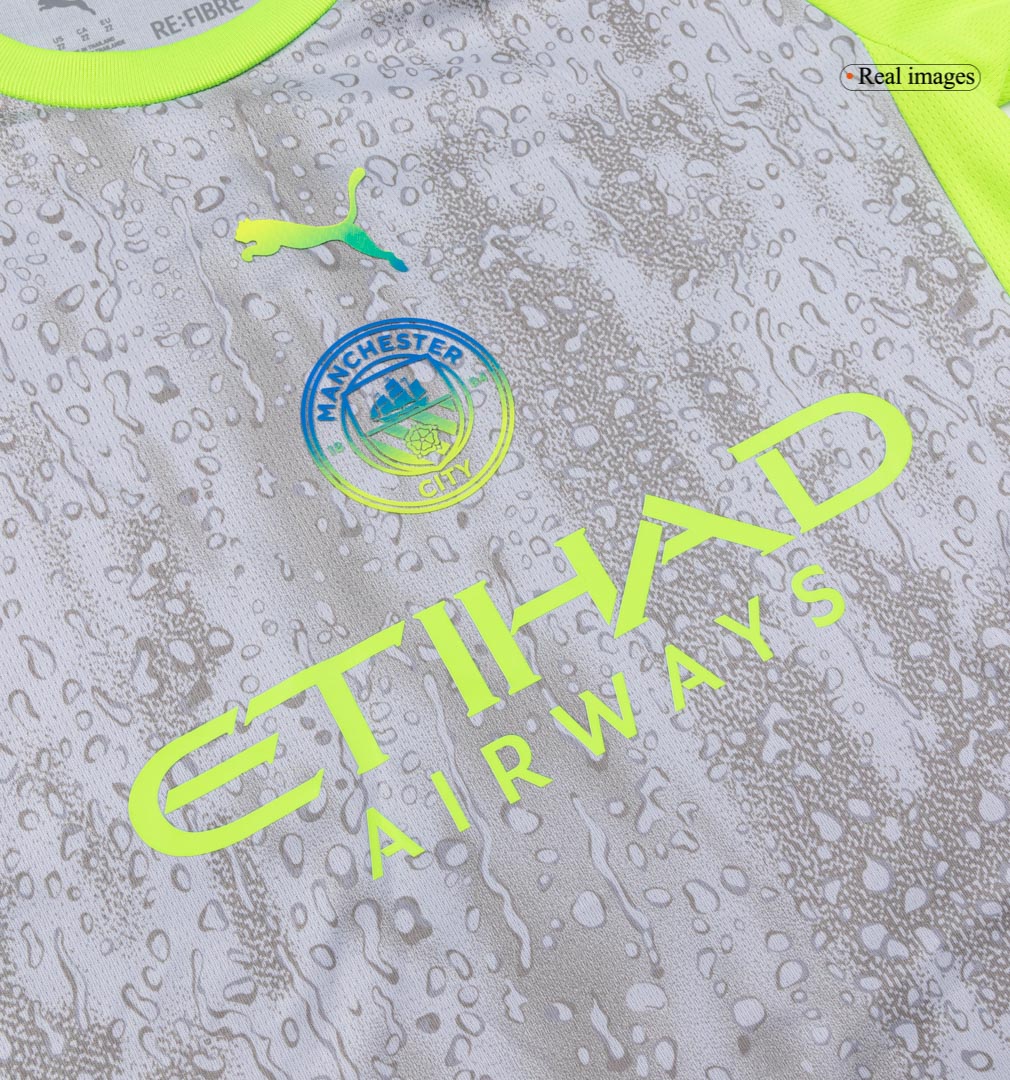 Manchester City Derde Thuisshirt Kit 2025/26 Kinderen Grijs