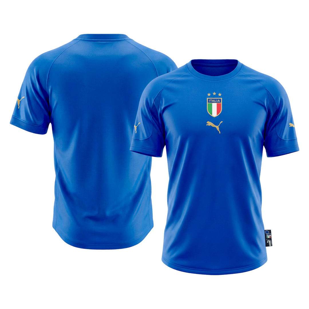 Retro Italië Thuisshirt 2004 Blauw