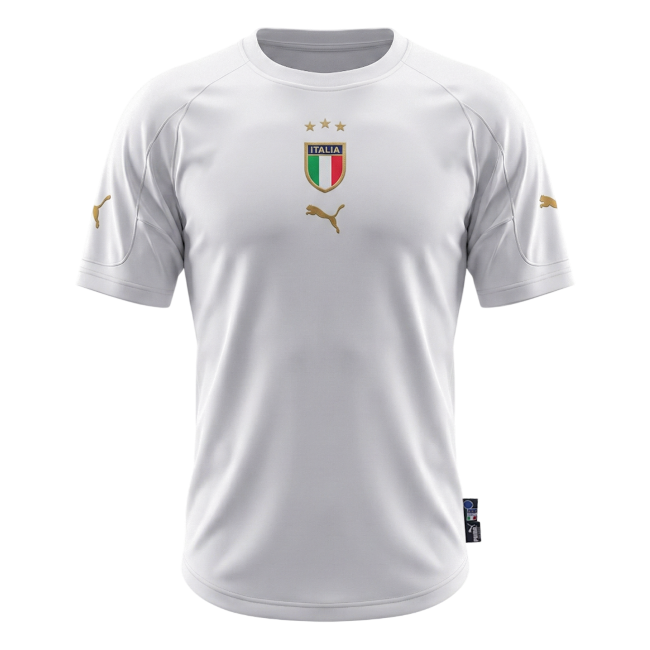 Retro Italië Uit Shirt 2004 Wit