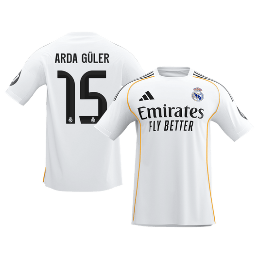 ARDA GÜLER #15 Real Madrid Thuisshirt 2025/26 Wit