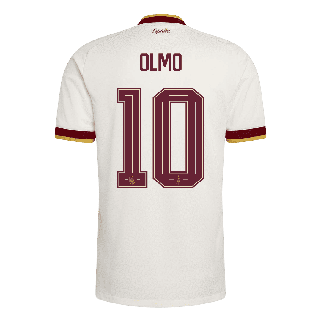 OLMO #10 Espagne Extérieur Maillot - Coupe du Monde 2026 Blanc Joueur