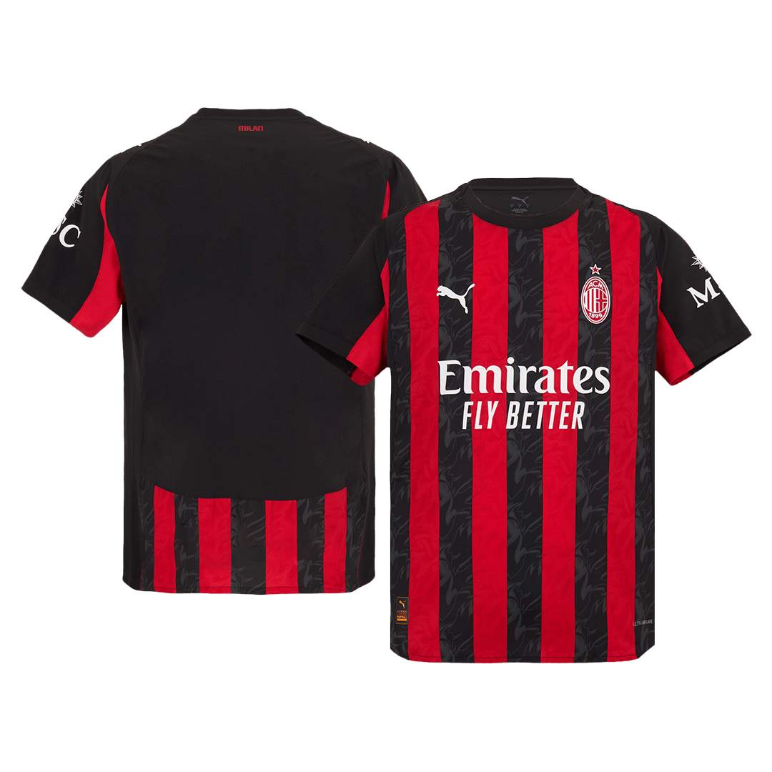 AC Milan Thuis Shirt 2025/26 Rood&Zwart Authentiek Grote Maten