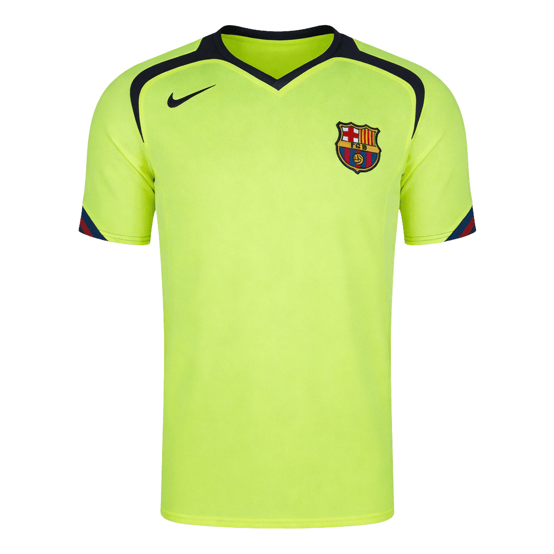 Retro Barcelona Uitshirt 2005/06 Neongroen