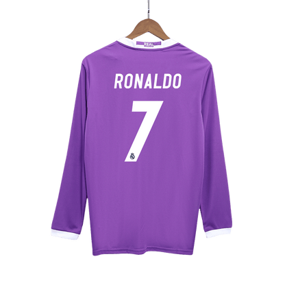 RONALDO #7 Retro Real Madrid Uit Thuisshirt Lange Mouw 2016/17