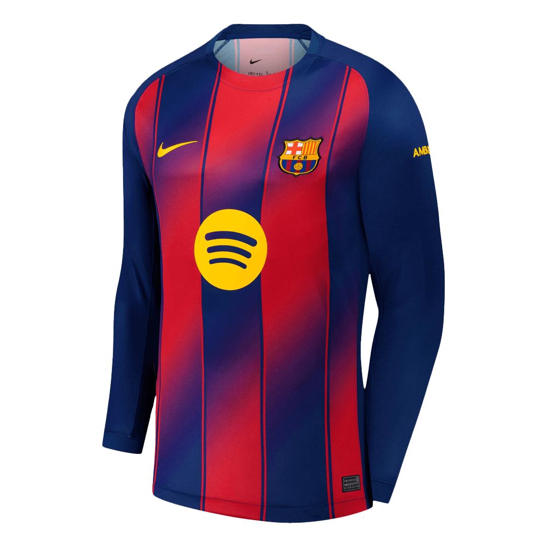 Barcelona Thuisshirt Lange Mouwen 2025/26 Rood en Blauw