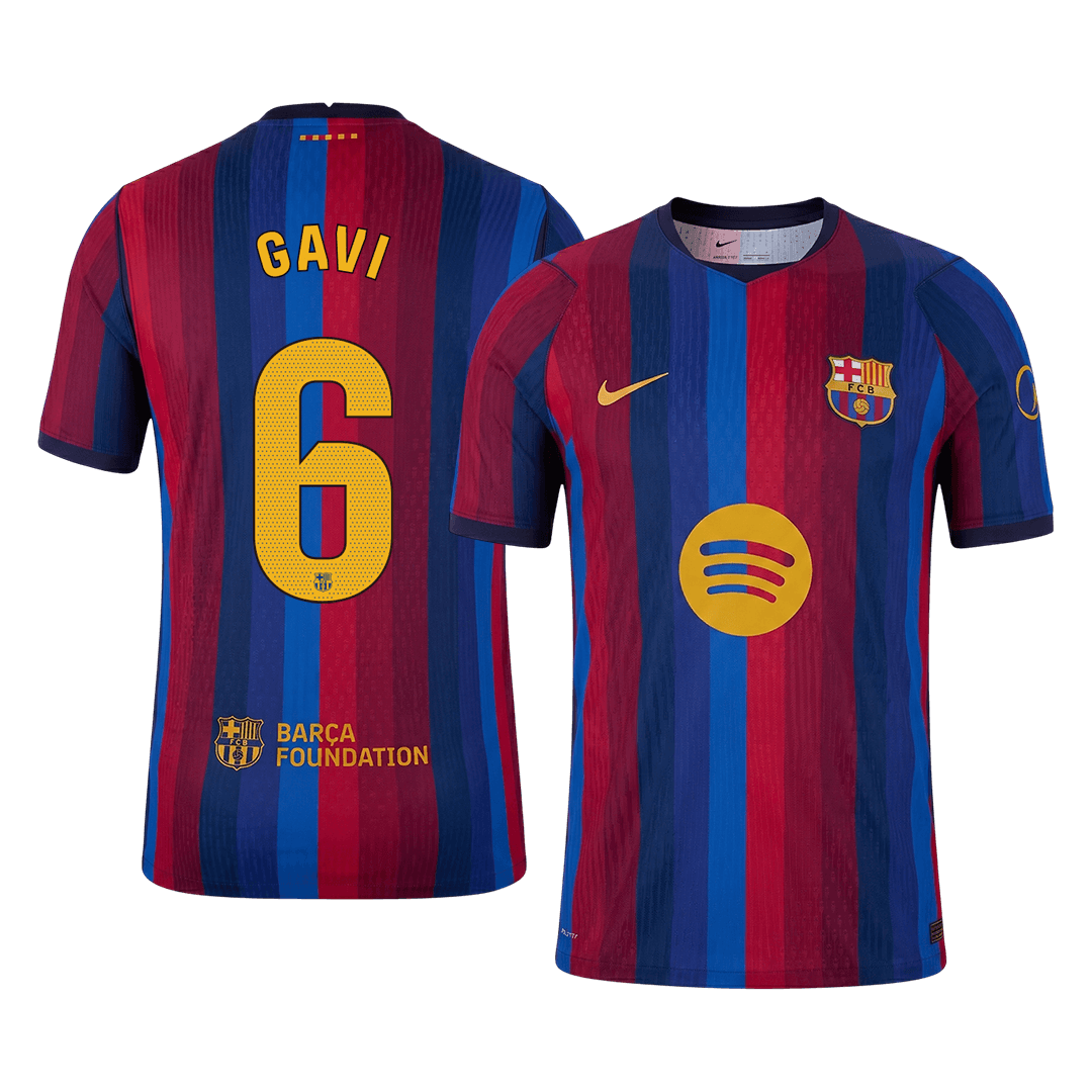 GAVI #6 Barcelone Domicile Maillot 2026/27 Rouge&Bleu Joueur