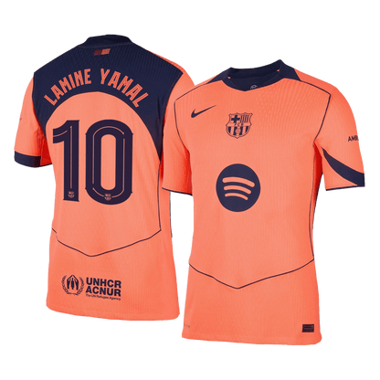 LAMINE YAMAL #10 Barcelona Derde Thuisshirt 2025/26 Oranje Authentiek - UCL