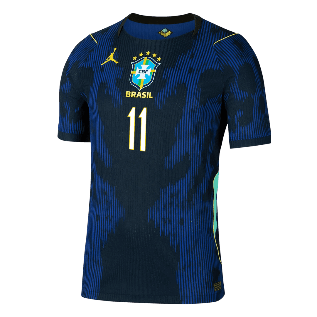 RAPHINHA #11 Brésil Extérieur Maillot - Coupe du Monde 2026 Bleu marine Joueur