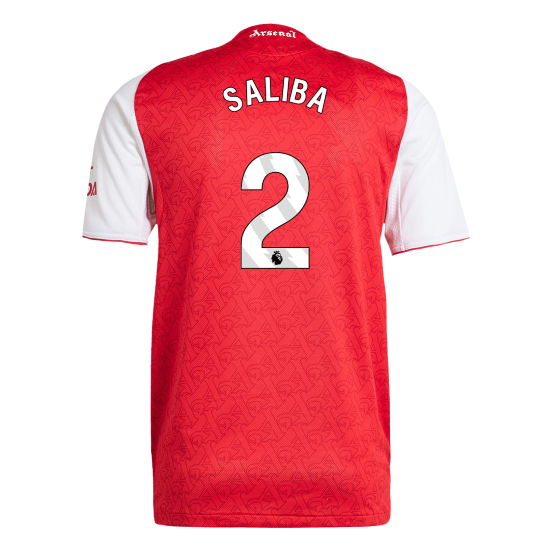 SALIBA #2 Arsenal Thuisshirt 2025/26 Rood Authentiek