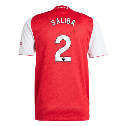 SALIBA #2 Arsenal Thuisshirt 2025/26 Rood Authentiek