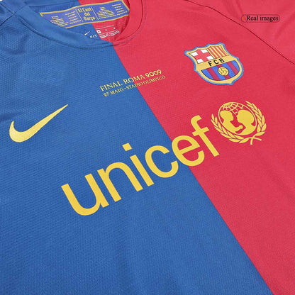 Retro MESSI #30 Barcelona Thuis Shirt Lange Mouwen 2008/09 - UCL Finale
