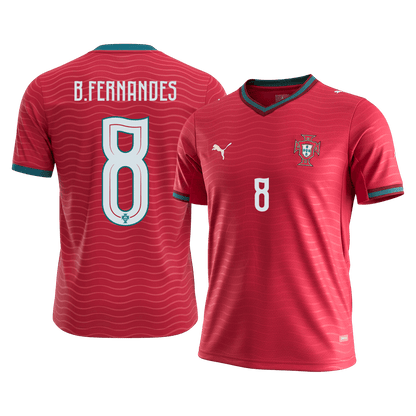 B.FERNANDES #8 Portugal Thuisshirt - WK 2026 Rood