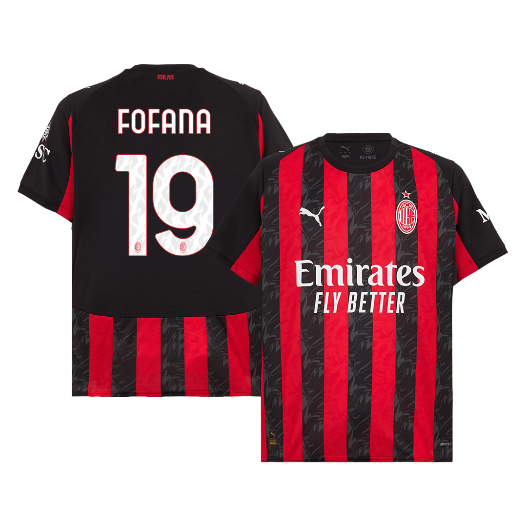 FOFANA #19 AC Milan Thuisshirt 2025/26 Rood&Zwart - Super