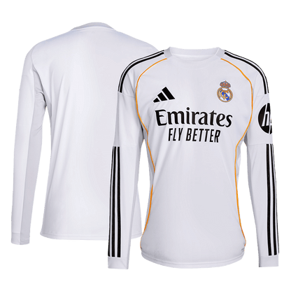 Real Madrid Thuis Thuisshirt Lange Mouwen 2025/26 Grote Maten