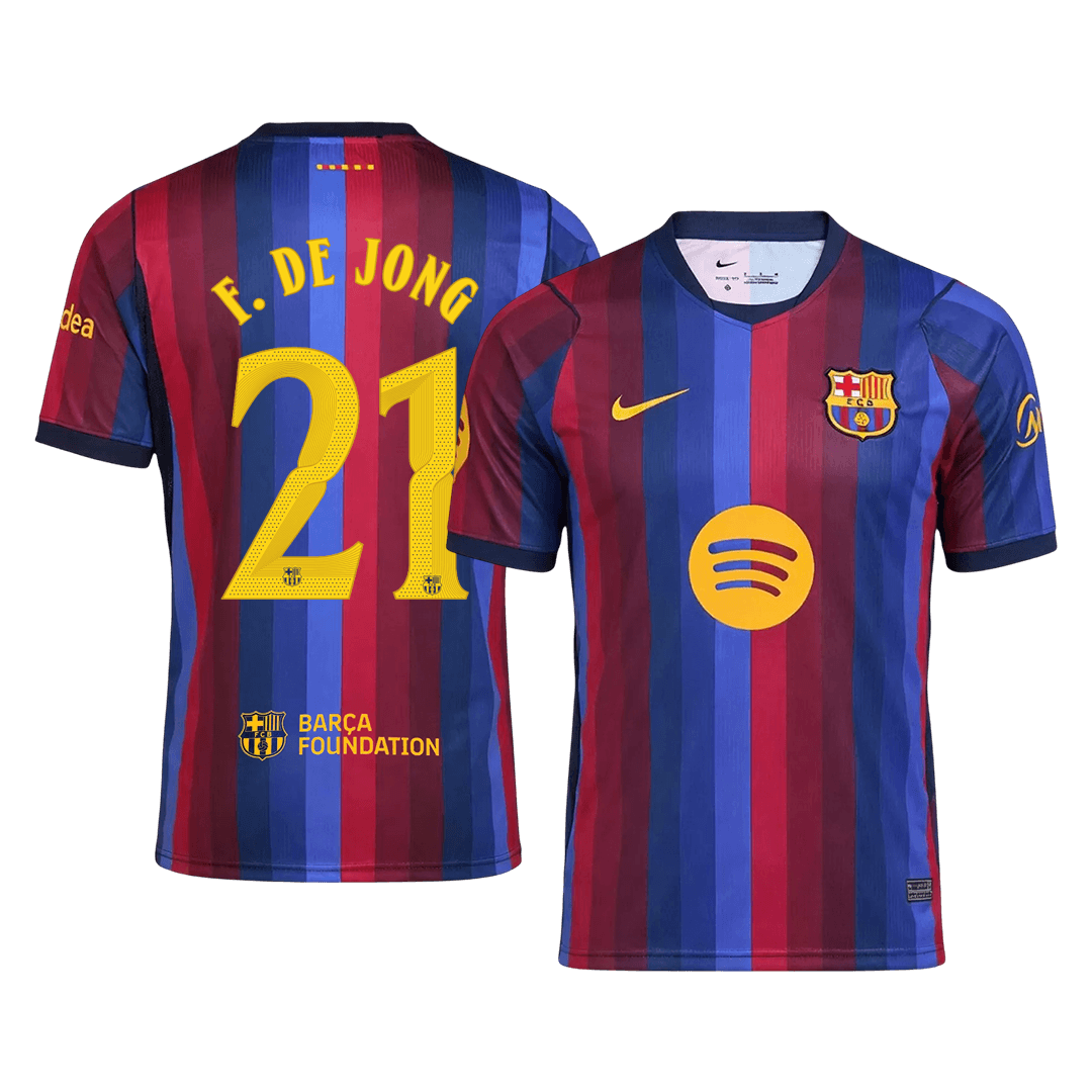 F. DE JONG #21 Barcelone Domicile Maillot 2026/27 Blue&Garnet - UCL