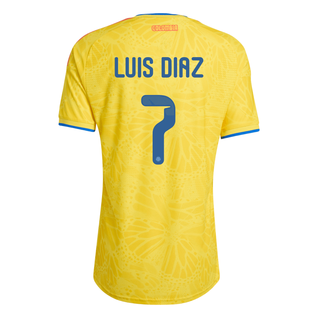 LUIS DÍAZ #7 Colombia Thuisshirt WK 2026 Geel Speler