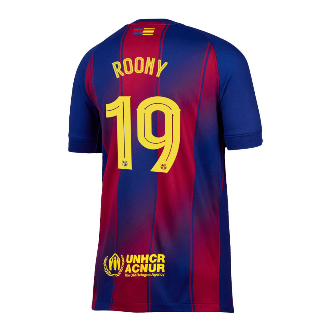 ROONY #19 Barcelona Thuisshirt 2025/26 Rood en Blauw - UCL Grote Maat
