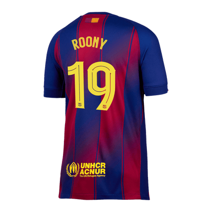 ROONY #19 Barcelona Thuisshirt 2025/26 Rood en Blauw - UCL Grote Maat