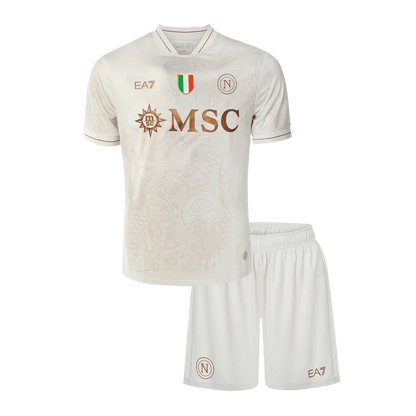 Napoli Uit Thuisshirt Kit 2025/26 Kinder Wit