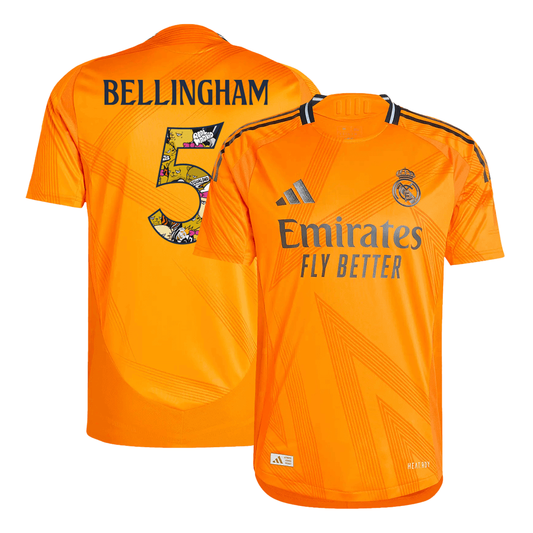 BELLINGHAM #5 Real Madrid Extérieur Maillot 2024/25 Authentique - Bear Champ Font - Mon Maillot Foot Store