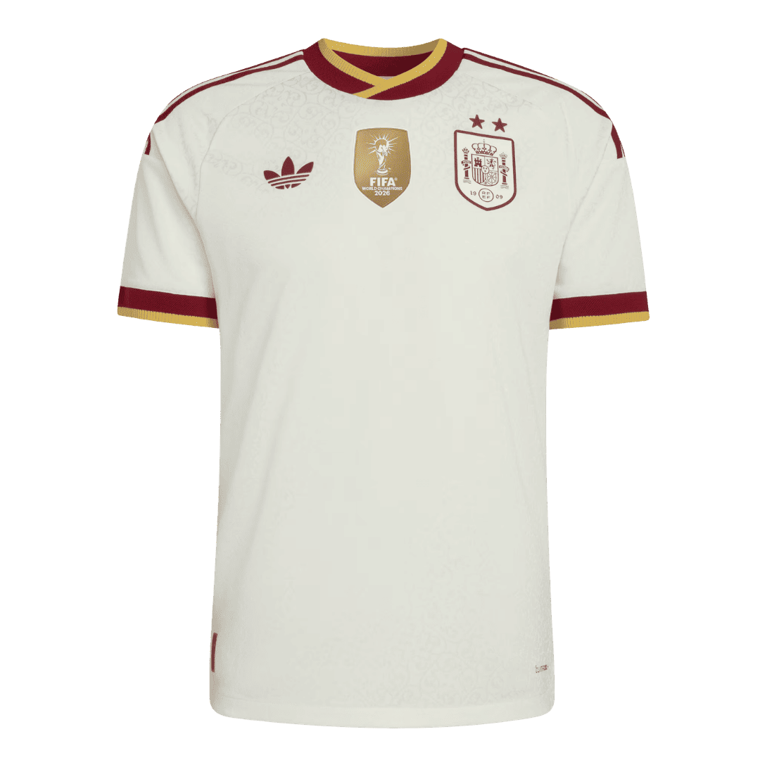 Espagne Extérieur Maillot 2 Stars - Champion Edition - Coupe du Monde 2026 Blanc Joueur