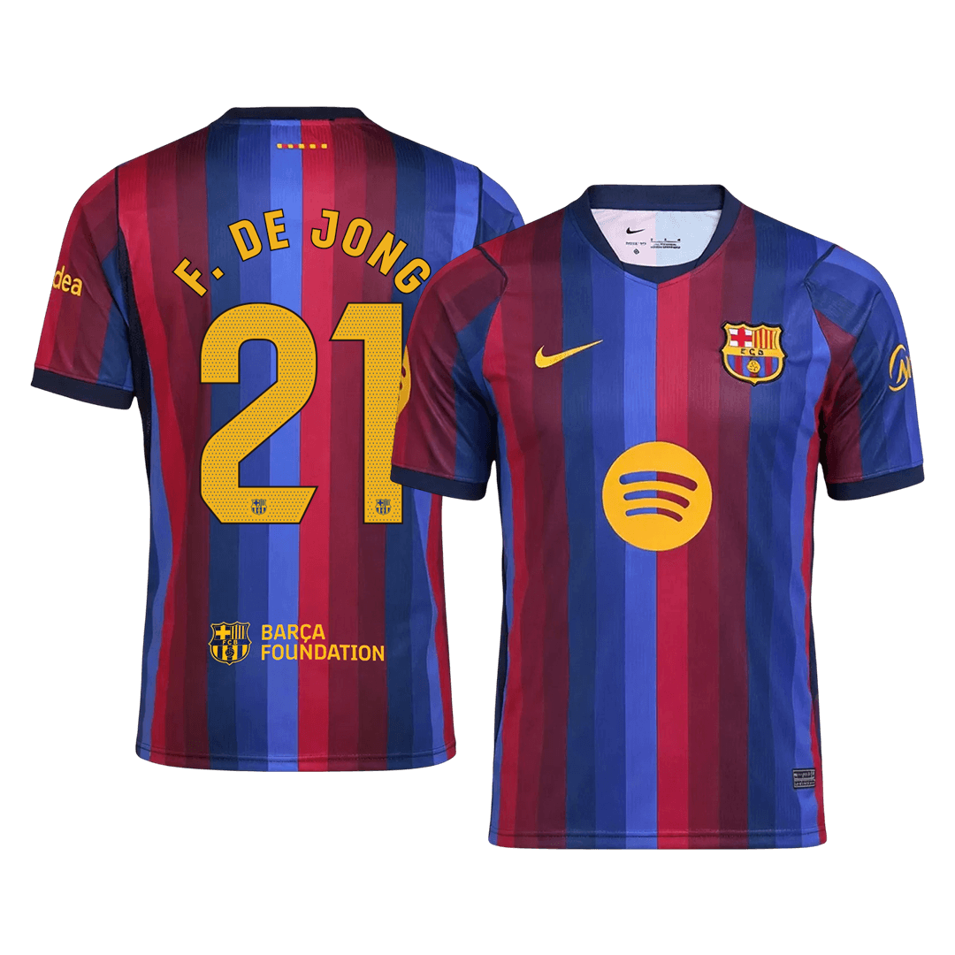 F. DE JONG #21 Barcelone Domicile Maillot 2026/27 Blue&Garnet