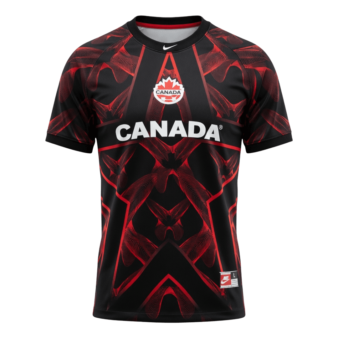 Canada Keeper Shirt - Wereldkampioenschap 2026 Rood & Zwart Groot Formaat