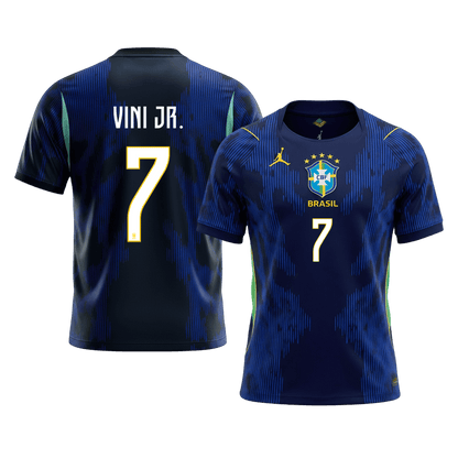 VINI JR. #7 Brazilië Uitshirt - WK 2026 Marineblauw
