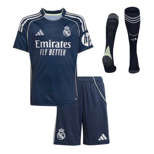 Real Madrid Uitshirt Kit 2025/26 Junior Marineblauw