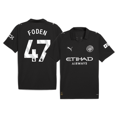 FODEN #47 Manchester City Uitshirt 2025/26 Zwart
