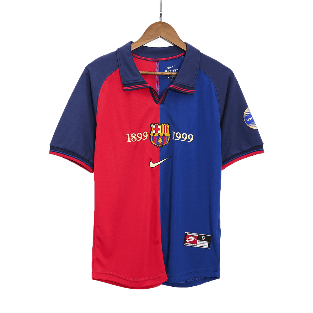 RIVALDO #11 Retro Barcelona Domicile Maillot 1999/00-100th Anniversaire