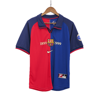 RIVALDO #11 Retro Barcelona Domicile Maillot 1999/00-100th Anniversaire