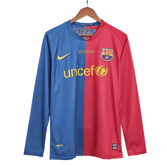 Retro Barcelona Thuisshirt Lange Mouwen 2008/09 - UCL Finale