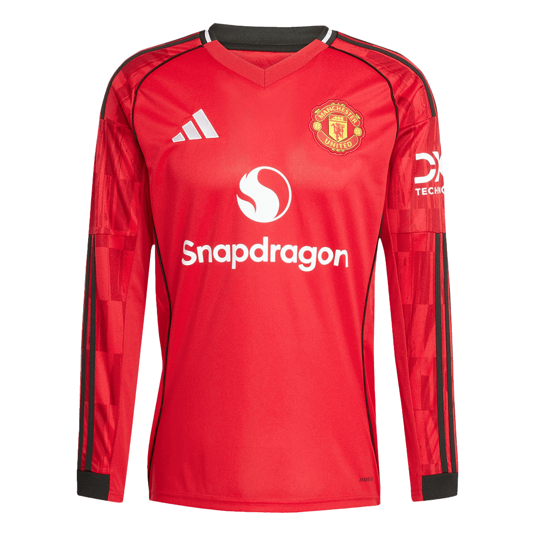 Manchester United Thuis Shirt Lange Mouwen 2025/26 Grote Maten