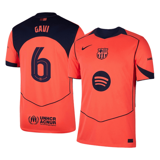 GAVI #6 Barcelona Derde Shirt 2025/26 Oranje - UCL