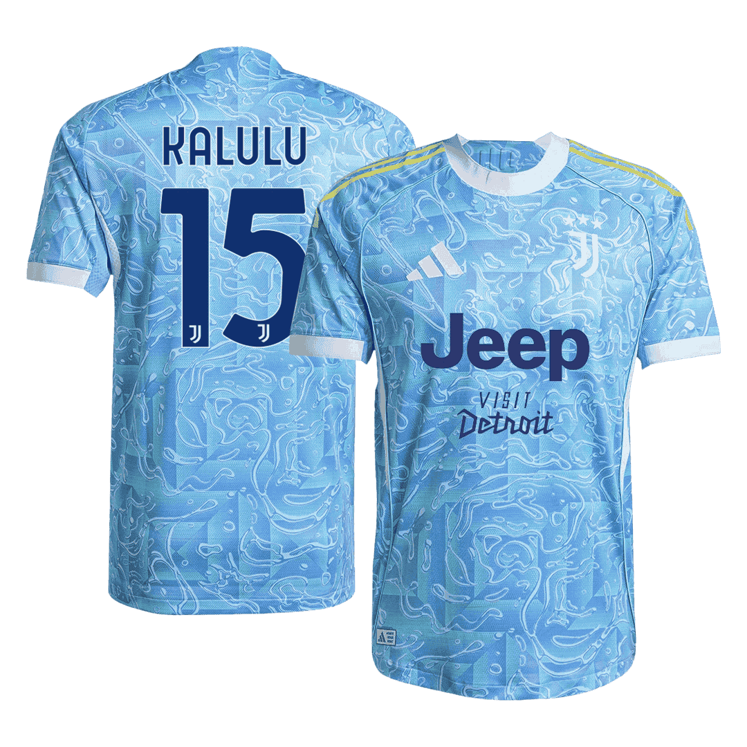 KALULU #15 Juventus Uitshirt 2025/26 Blauw Authentiek