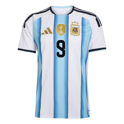 J.ÁLVAREZ #9 Argentinië Thuisshirt Wereldbeker 2026 Blauw&Wit