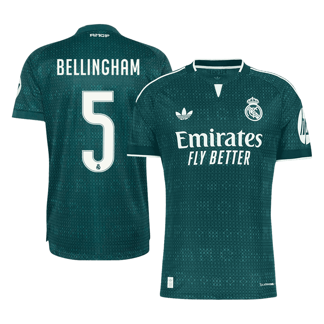 BELLINGHAM #5 Real Madrid Extérieur Maillot 2026/27 Vert Joueur