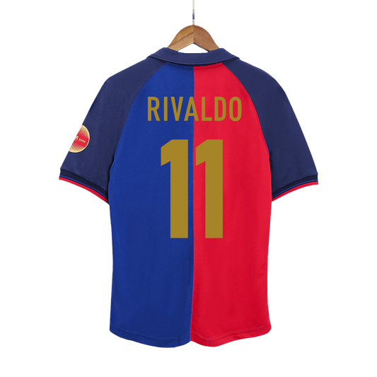 RIVALDO #11 Retro Barcelona Thuisshirt 1999/00-100-jarig jubileum