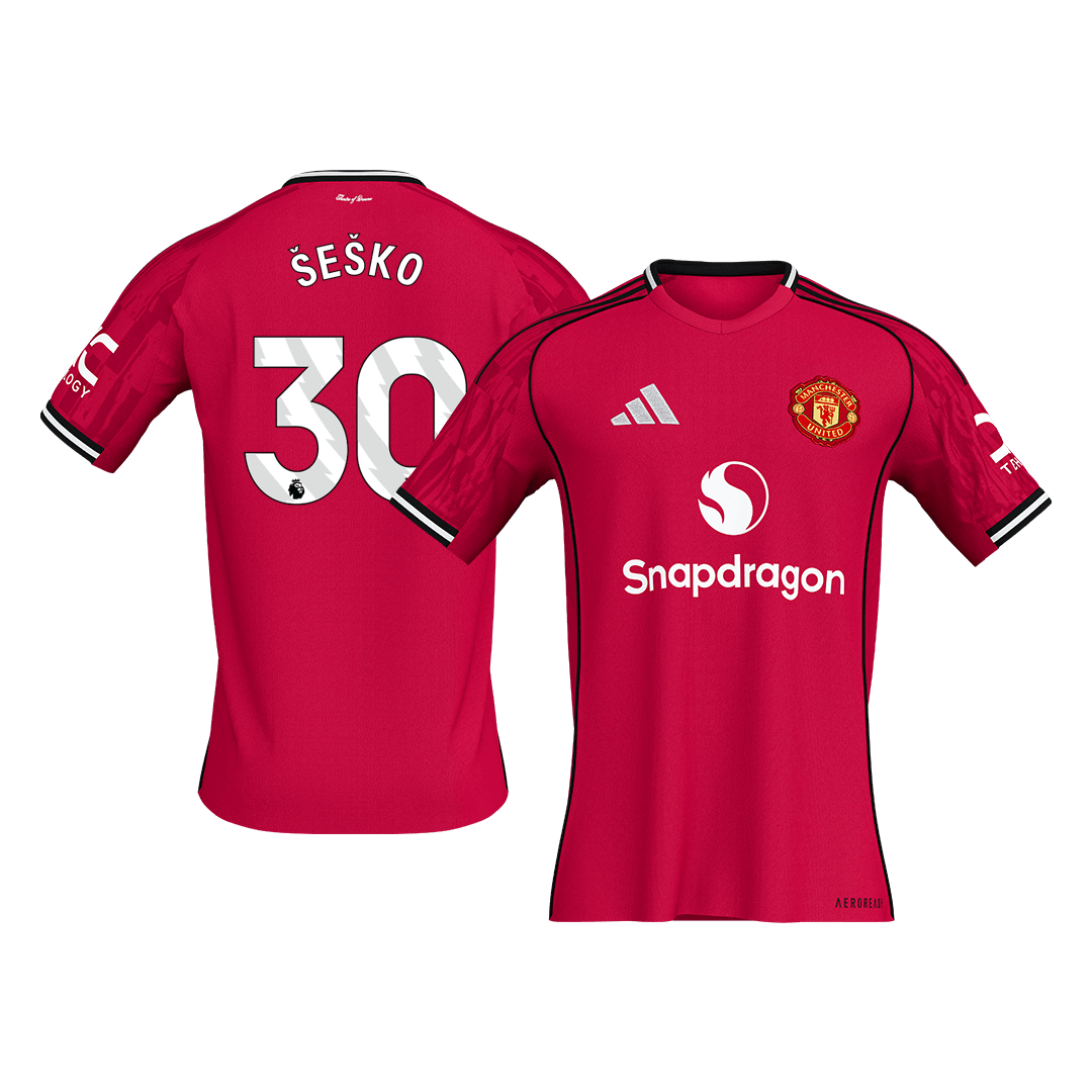 ŠEŠKO #30 Manchester United Thuisshirt 2025/26 Rood - Super Groot