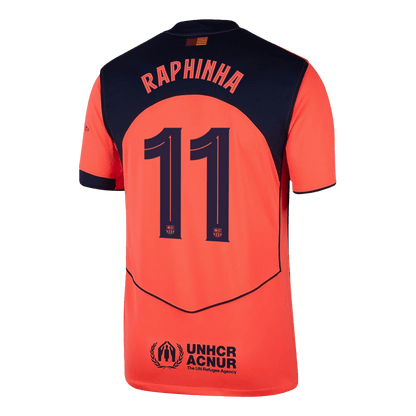 RAPHINHA #11 Barcelona Derde Thuisshirt 2025/26 Oranje - UCL