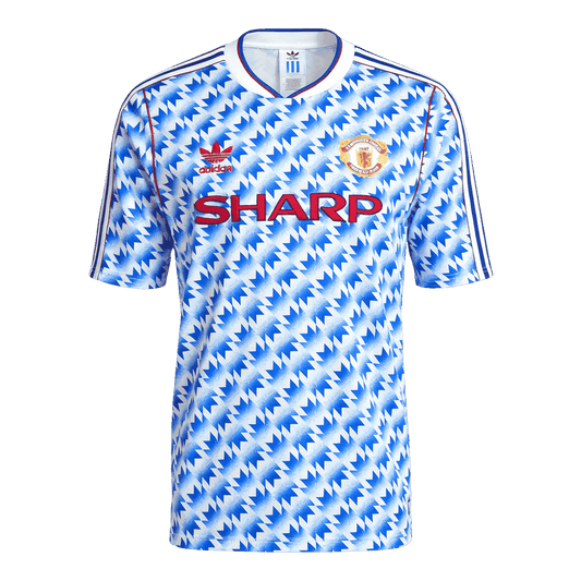 Retro Manchester United Uitshirt 1990/92 Blauw